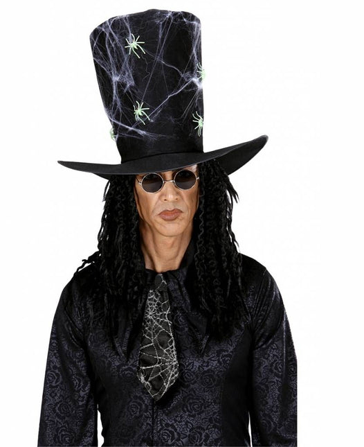 Halloweenaccessoires stropdas spinneweb 27cm