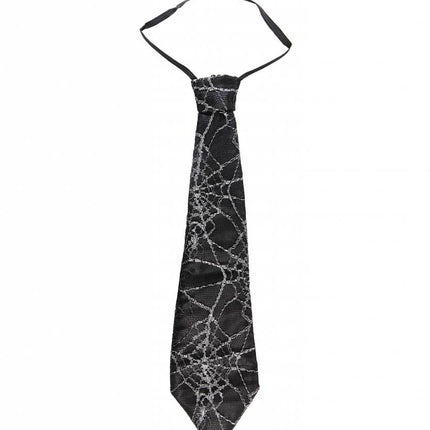 Halloweenaccessoires stropdas spinneweb 45cm