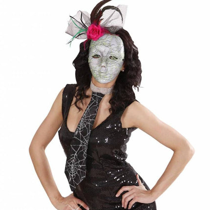 Halloweenaccessoires stropdas spinneweb 45cm