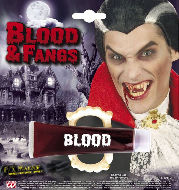 Halloweenaccessoires tube bloed met gebit