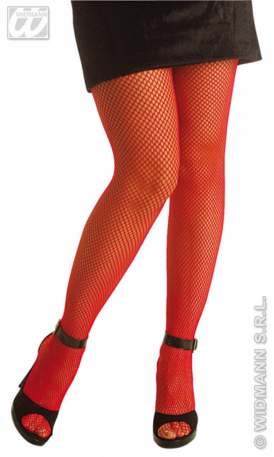 Halloweenaccessoires visnet panty rood