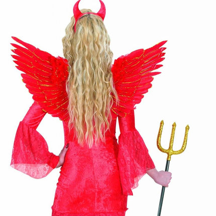 Halloweenaccessoires vleugels rood met zilver glitter 86x42cm