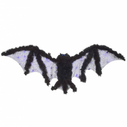Halloweenaccessoires vleugels vleermuis met marabou