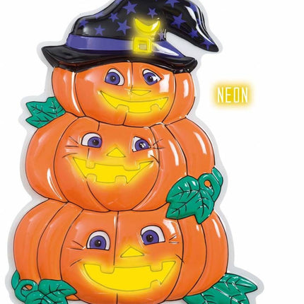 Halloweenaccessoires wanddecoratie 3 pompoenen