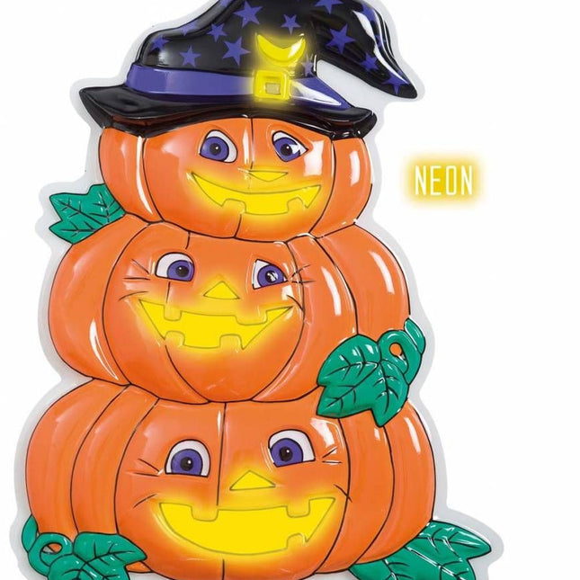 Halloweenaccessoires wanddecoratie 3 pompoenen