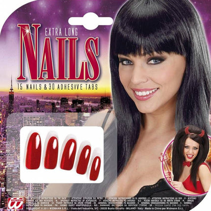 Halloweenaccessoires zwarte nagels lang per 15 verpakt