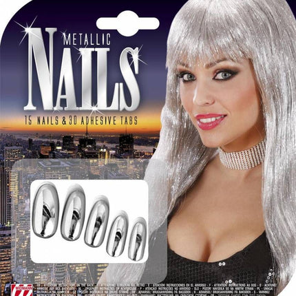 Halloweenaccessoires zwarte nagels lang per 15 verpakt
