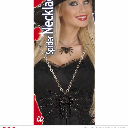 Halloweenaccessoires:Halsketting met spin