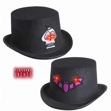 Halloweenartikel hoge hoed halloween met flikkerend licht