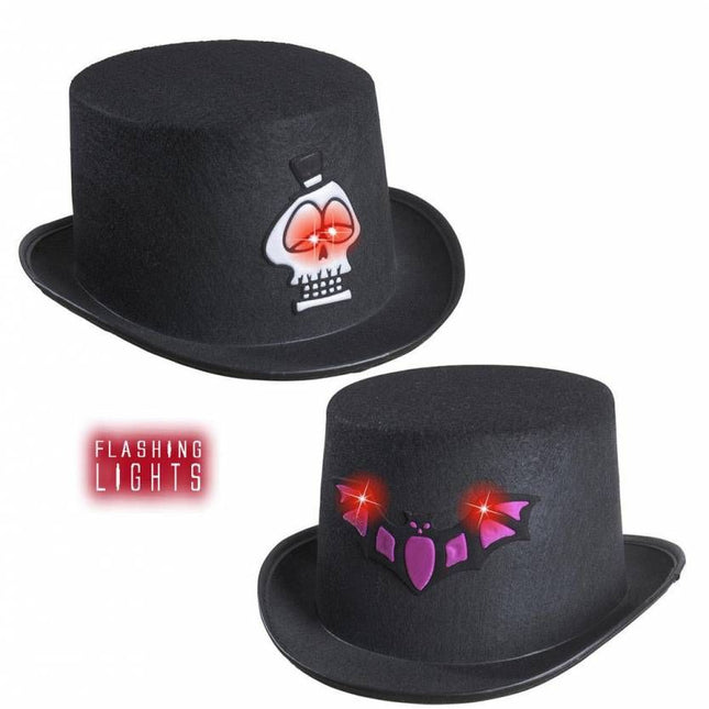 Halloweenartikel hoge hoed halloween met flikkerend licht