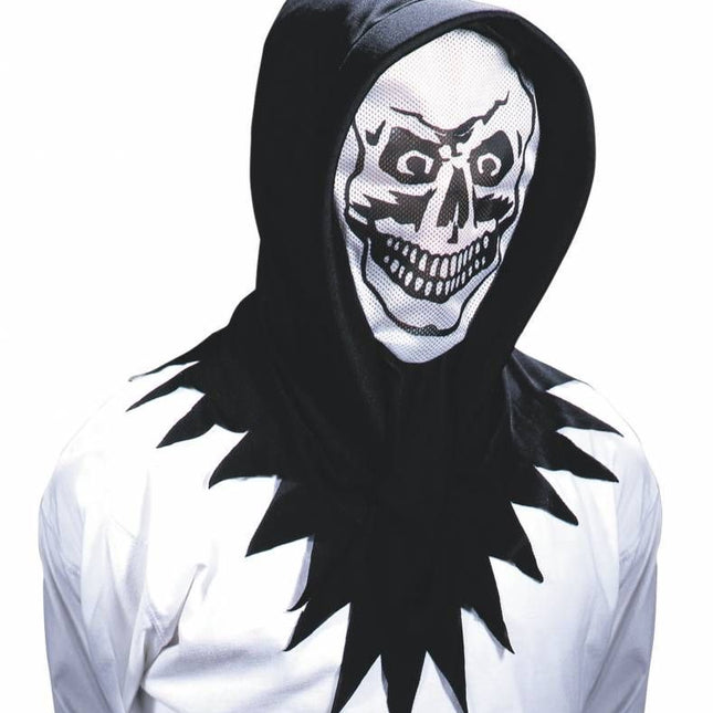 Halloweenartikel kap met horror gezicht