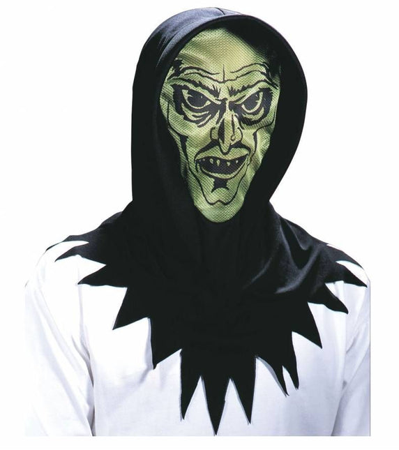 Halloweenartikel kap met horror gezicht
