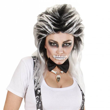 Halloweenartikel ketting met schedels en botten
