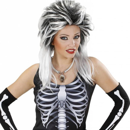Halloweenartikel ketting met schedels en botten