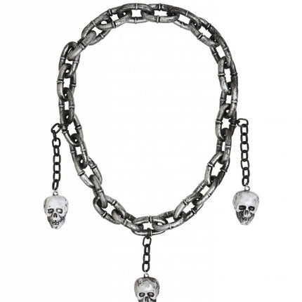 Halloweenartikel ketting met schedels