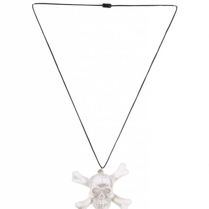 Halloweenartikel ketting schedel met licht