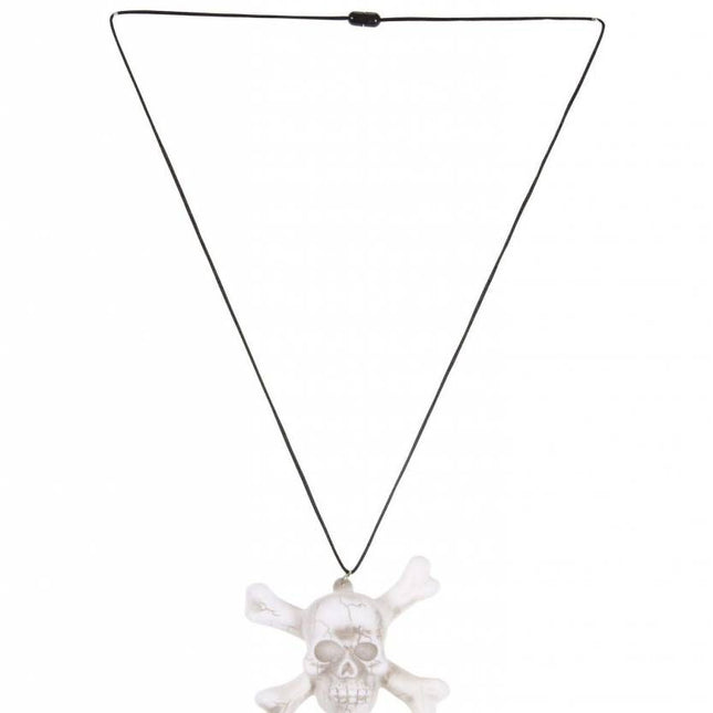 Halloweenartikel ketting schedel met licht