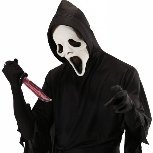 Halloweenartikel mes met bloed