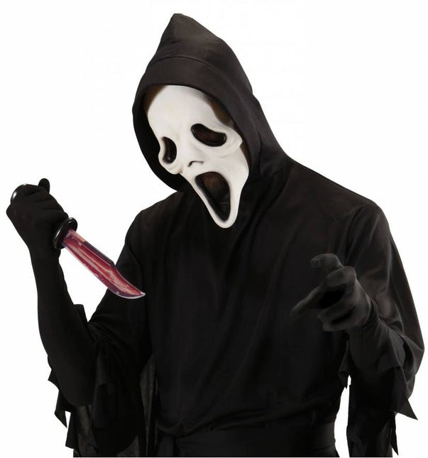 Halloweenartikel mes met bloed