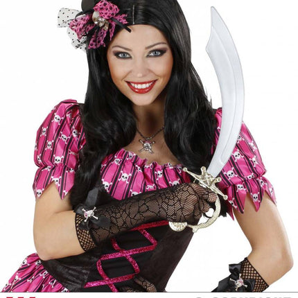 Halloweenartikel mini hoge hoed schedel met strik
