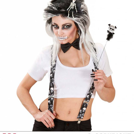 Halloweenartikel mini hoge hoed skelet