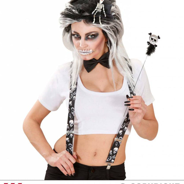 Halloweenartikel mini hoge hoed skelet