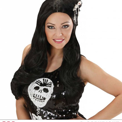Halloweenartikel mini hoge hoed skelet