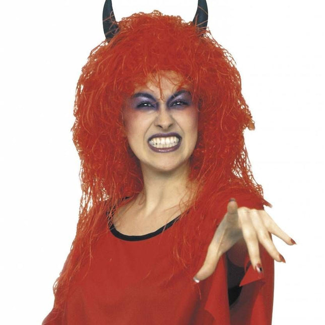 Halloweenartikel pruik Duivel