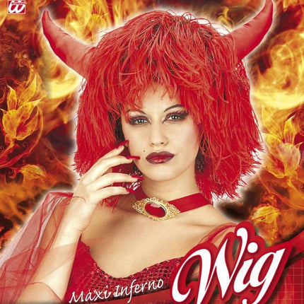 Halloweenartikel pruik Inferno