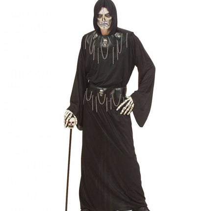 Halloweenartikel schedelwandelstok met geluid