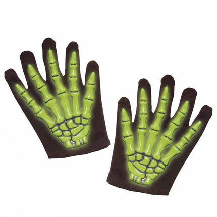 Halloweenartikel skelethandschoenen 3d neon l.i.d.