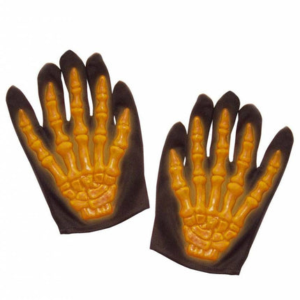Halloweenartikel skelethandschoenen 3d neon l.i.d.