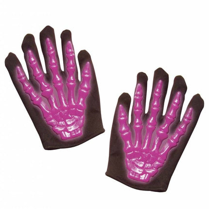 Halloweenartikel skelethandschoenen 3d neon l.i.d.