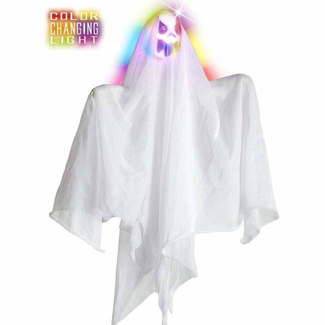 Halloweenartikelen geest met meerkleurig licht 50cm