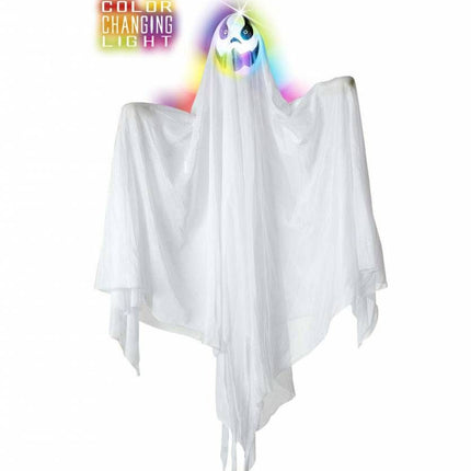 Halloweenartikelen geest met meerkleurig licht 90cm