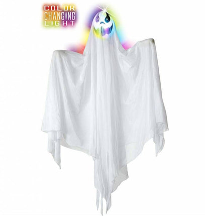 Halloweenartikelen geest met meerkleurig licht 90cm