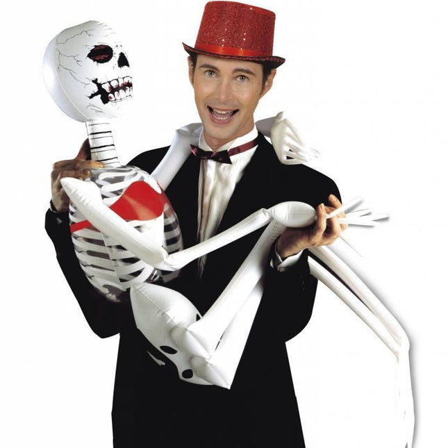 Halloweenartikelen opblaasbaar skelet
