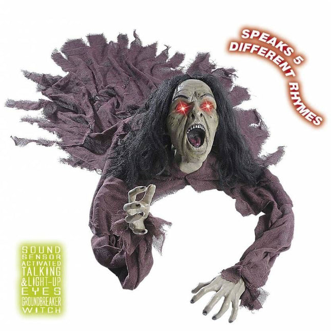 Halloweenartikelen pratende heks groundbreaker
