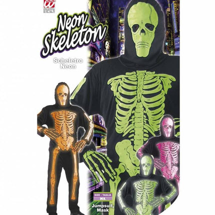 Halloweenkleding 3d neon skelet