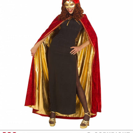 Halloweenkleding: Cape bordeaux-rood dubbelzijdig