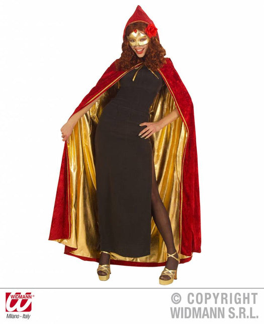 Halloweenkleding: Cape bordeaux-rood dubbelzijdig