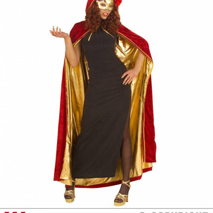 Halloweenkleding: Cape bordeaux-rood dubbelzijdig