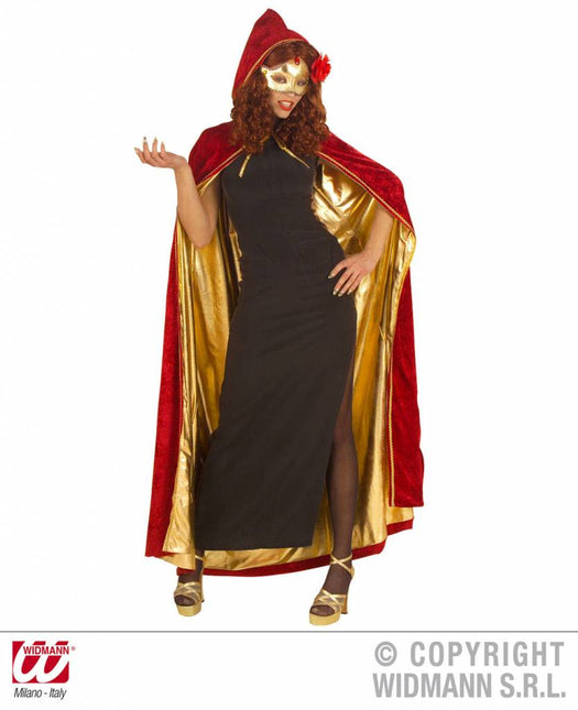 Halloweenkleding: Cape bordeaux-rood dubbelzijdig