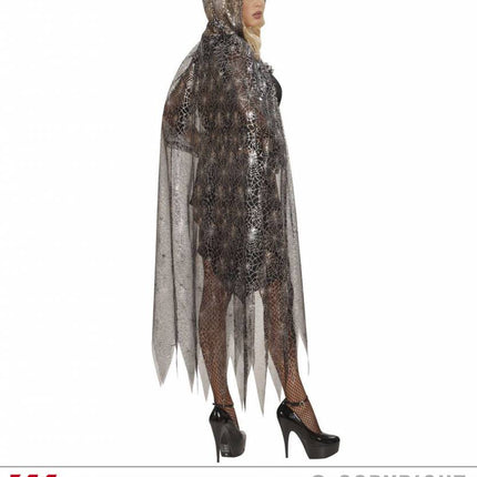 Halloweenkleding: Cape spinnenweb (136 cm)