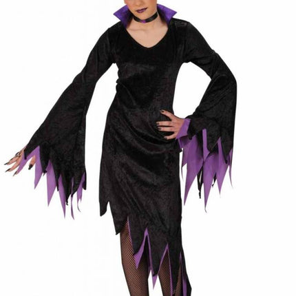 Halloweenkleding dark mistress fluweel kind