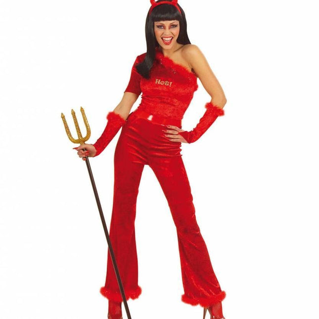 Halloweenkleding duivelse dame fiberoptisch