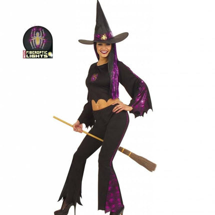 Halloweenkleding heks fiberoptisch
