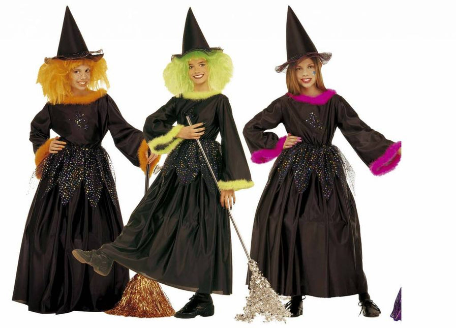 Halloweenkleding heks met veren