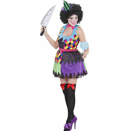 Halloweenkleding kwaadaardige clown dame