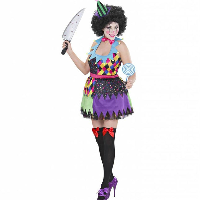 Halloweenkleding kwaadaardige clown dame